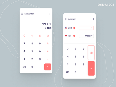 Calculator App - DailyUI #004 android app android app design calculator currency daily 100 challenge dailyui dailyuichallenge design ios app design minimal mobile mobile app mobile app design mobile design mobile ui ui ux