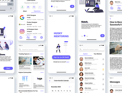 UX Case Study | Husky Mentoring app case study design idea mentor mentoring mentorship portfolio prototype ui university university of washington ux