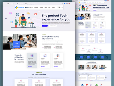 PythonLab - Tech Company Landing Page app branding it company landing page machine learning python software firm tech company trendy design typography ui ux vector web design web development