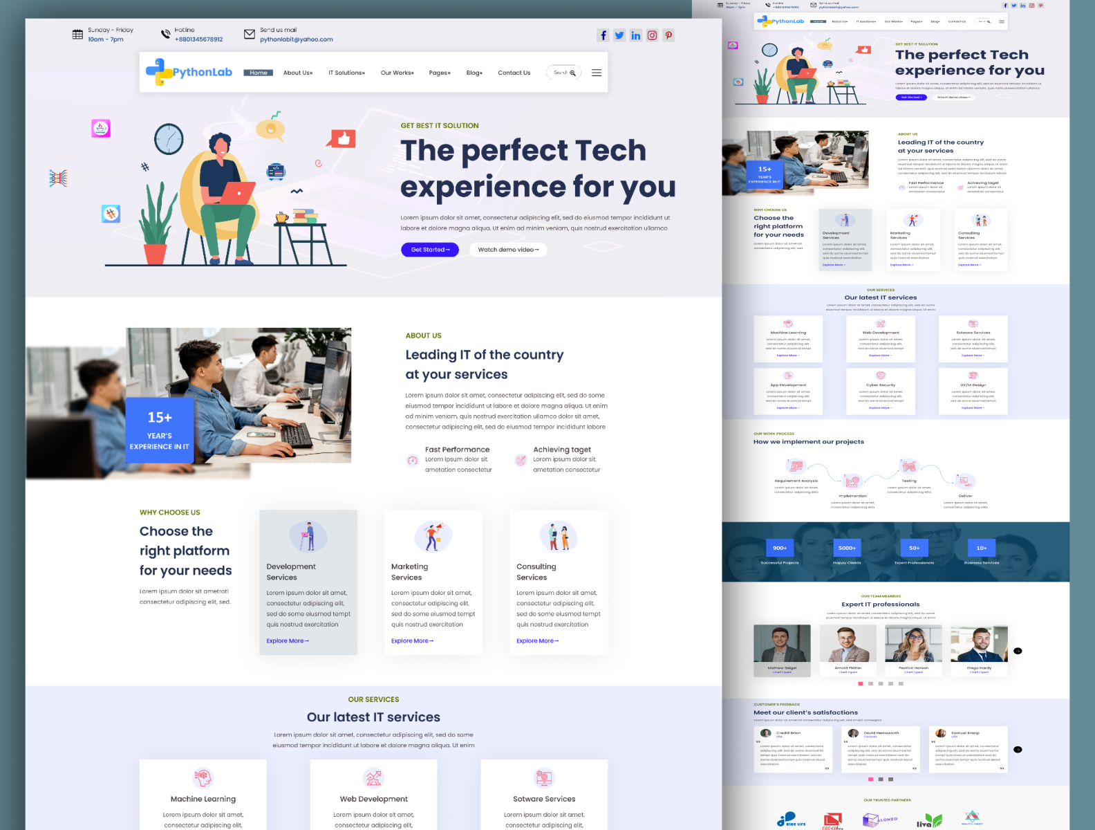 PythonLab - Tech Company Landing Page by Arijit Pritom on Dribbble