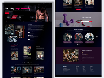 GymCo - Fitness Center Web Exploration app bodybuilding branding fitness graphic design gym gym website health illustration landing page logo mockup design physical trendy design typography ui ui design ux vector web design