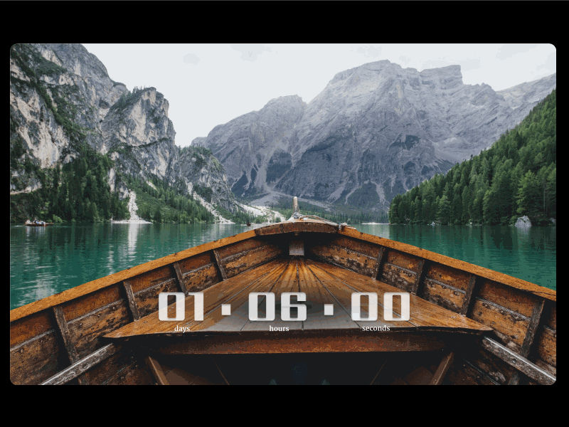 Count Down Timer 014 autoanimate boat countdown timer daily ui dailyui desktop figma nature parallax timer ui ux