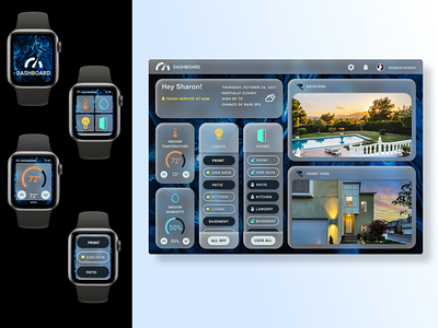 Home Monitoring Dashboard and Watch App apple watch daily ui dailyui dashboard desktop home monitoring monitoring ui ux
