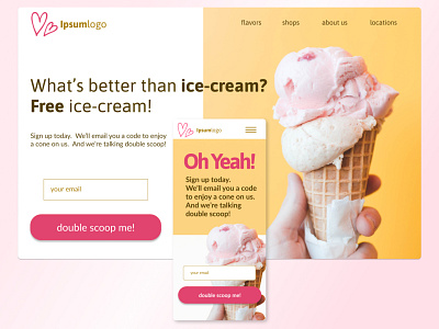 Sign up daily ui dailyui desktop icecream mobile sign up ui