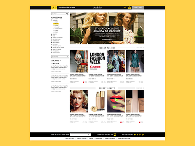 Blog Home blog clean e-commerce elegant fashion rgrundig ui ux yellow