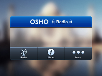 iOS Menu and Tab Bar @2x blue clean icon ios menu mobile more osho radio rgrundig tab ui