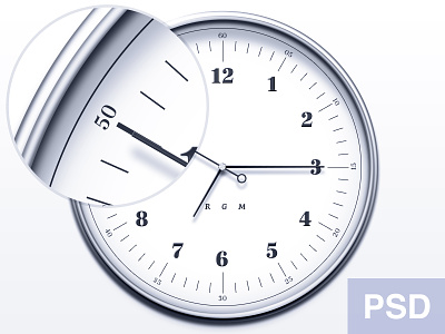 [PSD] Watch Icon clean clock free freebie icon metal psd realistic rgrundig typography watch