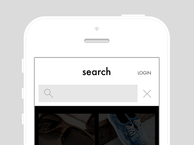 E-commerce mobile search clean e-commerce icon minimalistic mobile rgrundig search typography