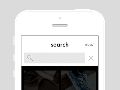 E-commerce mobile search clean e commerce icon minimalistic mobile rgrundig search typography