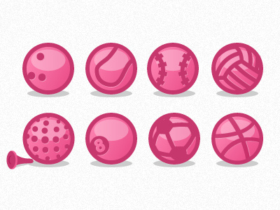 They see me dribbblin' ball baseball bowling dribbble golf icon invite logo noise pink snooker soccer tennis texture vector volley