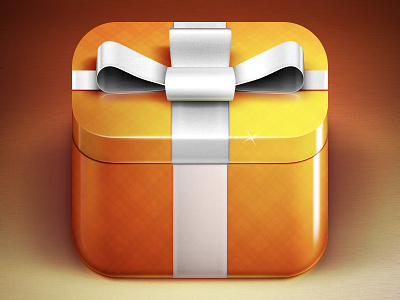 iOS Gift Icon @2x @2 clean gift icon ios rgrundig ribbon texture yellow