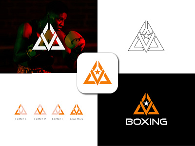 Monogram Logo | Boxing Logo Design boxing logo brand identity fitness logo graphic design initial logo letter logo level up logo design logo designer logo idea logo inspirations logo maker logo type lvl letter minimal modern logo monogram logo motion graphics text logo triangle logo