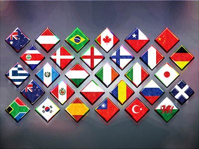 Diamond Flags flags global illustrator international photoshop