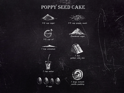 Poppy Seed Cake book chalk photoshop poppy seed cake recipe