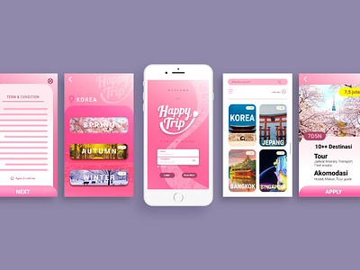 Mock up Happy Trip mobile Apps