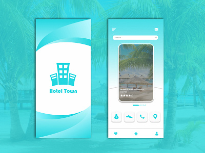 Hotel Town app application design holiday hotel island town ui uiuxdesign user interface ux vacation