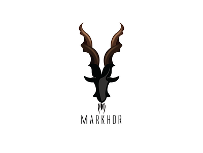 Markhor branding design flat illustration illustrator logo minimal vector