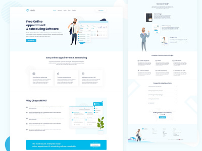 Landing page for MIYN. Free appointment & scheduling app application applications appointment company landing page ui ui design uxdesign website