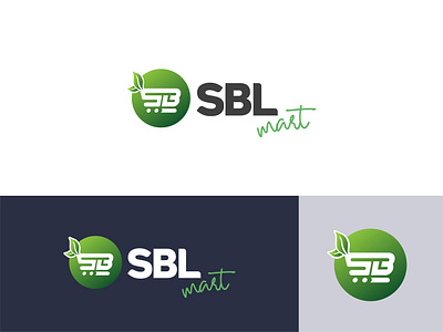 Logo design for SBL Mart bl branding e commerce green leaf logo logo mart online shop sb sbl store super shop