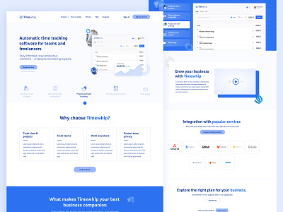 Homepage design for Tracking app homepage productivity schedule team management time timetracking track tracker ui uiux