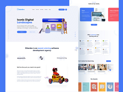 Test project for a Digital Agency Landing page agency branding comapany company corporate dev illustration landing page software ui ui design uiux website