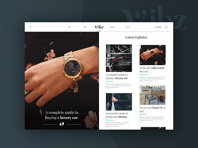 Blog Website - Vibz - UI Design