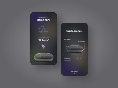 Google Home Mini UI Concept Dark Mode