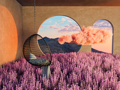 Flower room 3d abstract c4d cinema4d dream graphic design redshift