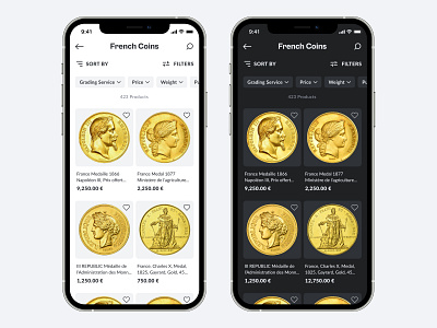 Coin market mobile app | UX UI Concept app cards catalogue coins e commers interface ios mobile shop store ui ux