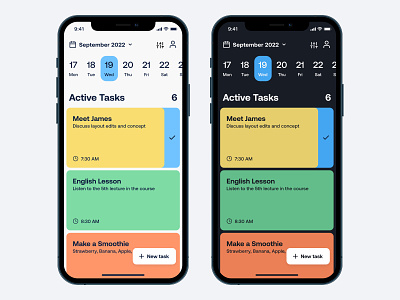 Taskmanager mobile app | UX UI Concept add task app calendar cards colorful design interface mobile task taskmanager typography ui ux