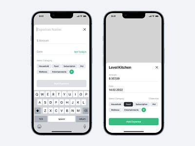 Add Expense | Mobile App Bottom Sheet add expense app banking bottom sheet design finance fintech input light minimalistic mobile ui ux
