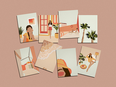 Pastel Sunset illustrations art design flat design graphic graphic design illustration illustrator minimalist vector web
