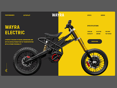 Electric bicycle design typography web