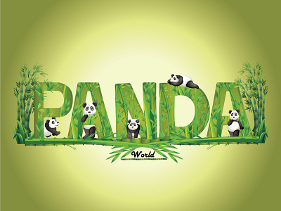 Panda World design illustraion