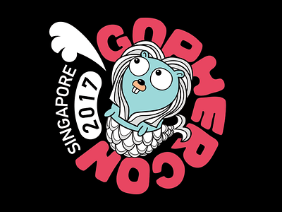 Logo of Gophercon SG illustration logo