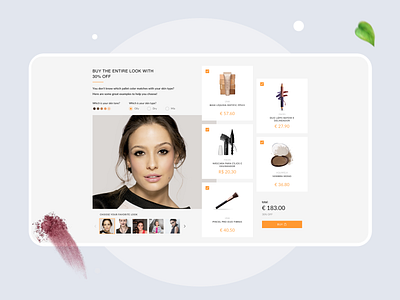 Customized shopping beauty cosmetic desktop ecommerce makeup products select shopping ui webdesign website
