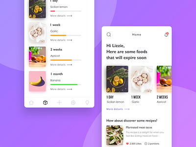 Zero Waste App app dashboard food mobile screens showcase ui ux visual