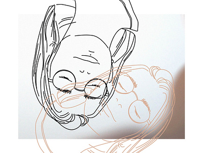 self portrait girl line lineart linework self portrait woman