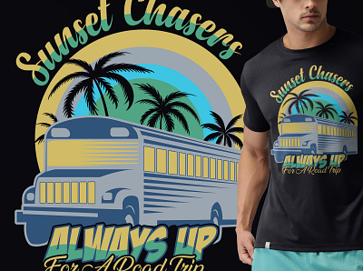 Retro Vintage Summer T-shirt Design. custom tshirt graphic design