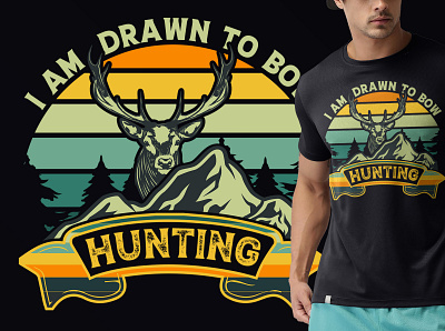 Retro Hunting T-shirt Design. custom tshirt