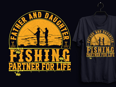 Father And Daughter Fishing T-shirt Design. custom tshirt