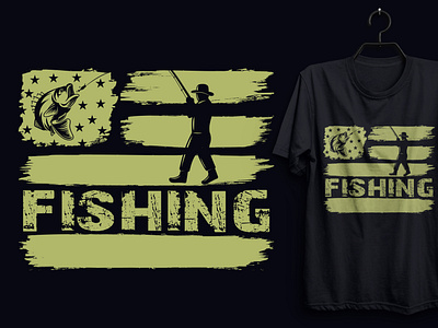 Fishing Flag T-shirt Design.