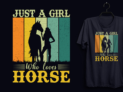 Horses Girl T-shirt Design. custom tshirt