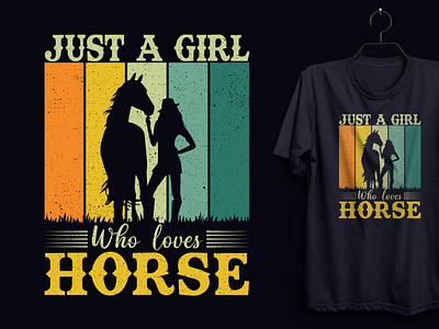 Horses Girl T-shirt Design.