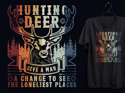 Retro Hunting t-shirt design. custom tshirt