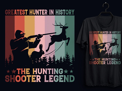 Retro Hunting T-shirt Design. custom tshirt