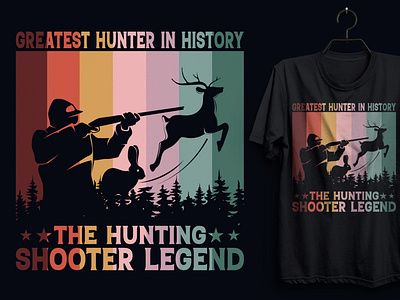 Retro Hunting T-shirt Design.