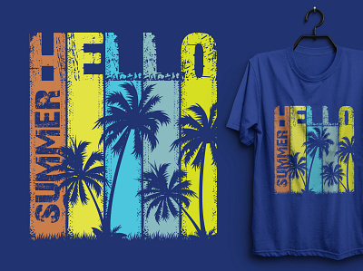 Hello Summer T-shirt Design. custom tshirt