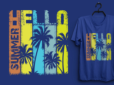 Hello Summer T-shirt Design.