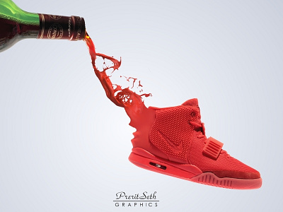 Air Yeezy II - Red October Being Poured from Wine kanye kicks pop culture rap shoes wine yeezy